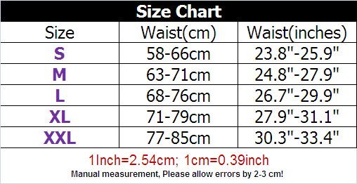 Waist Trainer size chart