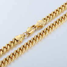 6MM CUSTOMIZE SIZE18-36INCH Curb Cuban  18K Gold Filled Necklace MENS Boys Chain DIY SIZE GN143
