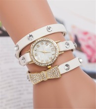 Crazy selling relogio feminino quartz watch with bowknot,free shipping New arrival diamond jewelry bracelet women digital watch