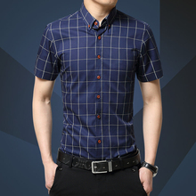 New Fashion Contrast Color Collar Men Short Shirt Slim Fit Shirt Men High Quality Men Designer Shirts Clothes