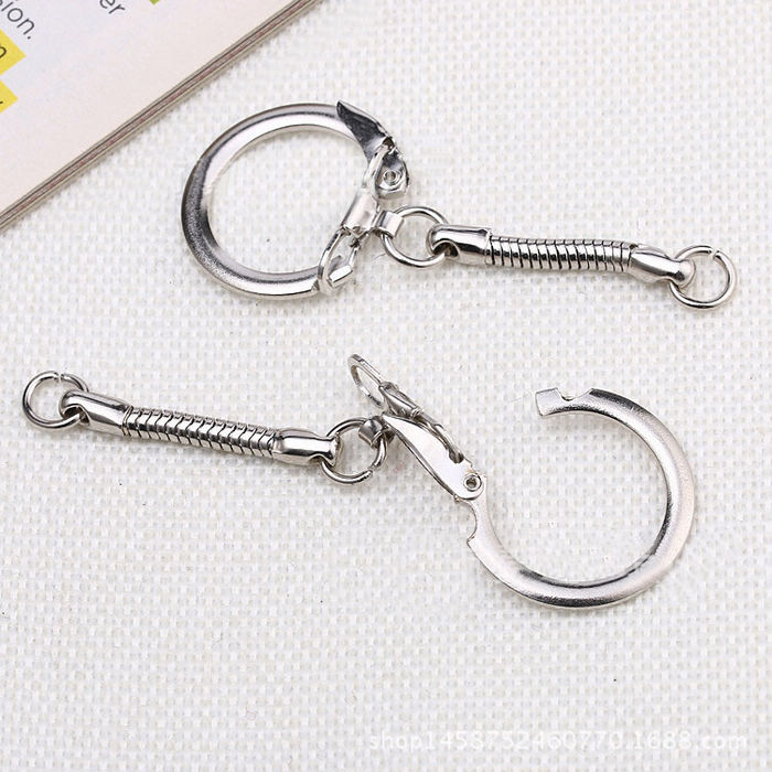 DIY Bag Charm/ Finding Craft Flat Chain Key Ring Outer 22mm Lever Side Snake 