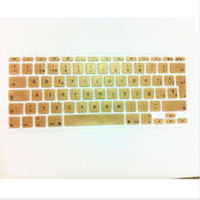 Metallic Gold Spanish UK EU Silicone Keyboard Cover Skin Protector For Apple MacBook Air 11.6 inch 11″ EU For Mac book 11″ 11.6