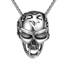 Scorching sale 925 pure sterling silver jewelry Skull pendant necklace ship male good buddy constructive fashion reward product sales promotion YN023
