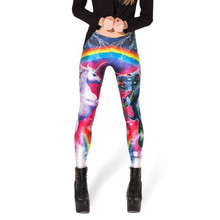 New Fashion Women’s Pants Plus Size Black Milk Galaxy Tartan Rainbow Colorful Digital Print Skinny Leggings For autumn