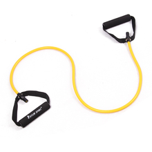 stretch resistance band tube yoga pilates fitness muscle exercise workout yellow for wholesale and free shipping
