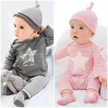 Newborn Toddler Baby Clothes 3pcs Set Tops Pants Hat Kids Boy Girl Outfits 0~24M