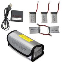 Free Shipping! 5x 3.7V Battery+5in1 Charger+Battery Protector Bag For Syma X5SW X5SC Drone Quad