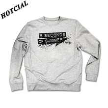 Fashion Style font b Men b font Sweatshirt 5 Seconds of Summer Black Letter Print Grey