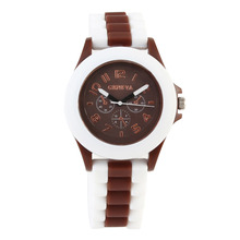 2015 NEW Fashion women men Watch couple Color plastic shell Geneva Plastic Geneva watch For Women