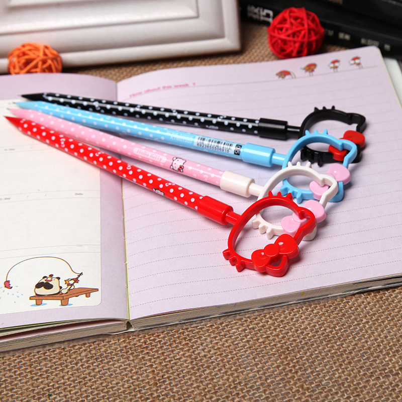 Kawaii 0.7mm Pencil Hello Kitty Automatic pen mechanical pencil Activities of pen for school students writing(Random Color)