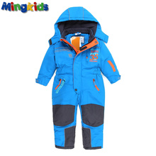 Russian mingkids toddler boy winter rompers Kombinezon fleece padded winter Ski Jumpsuit outdoor Warm thicken German Snow Suit