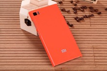 Original offical leather case PC Back shell case For Xiaomi 3 mi3 m3 MIUI Millet Phone