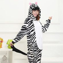 Lovely zebra Cartoon Design Animal Cosplay Pajamas Kids Boys Girls Flannel Sleepers Female Male Pijamas pyjamas Hooded Style