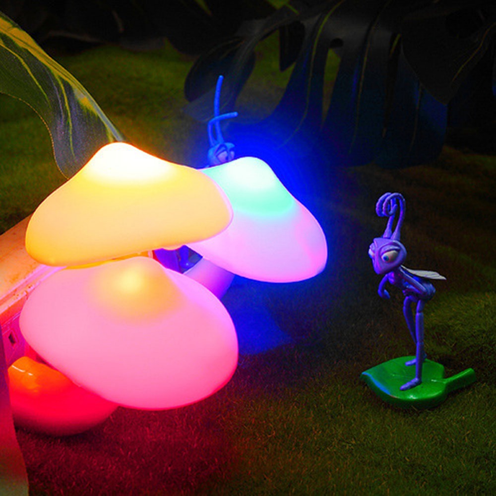 Nightlight Lamp US Plug For Creative Novelty Led Electric Induction Small Night Light mushroom Wall Lamp