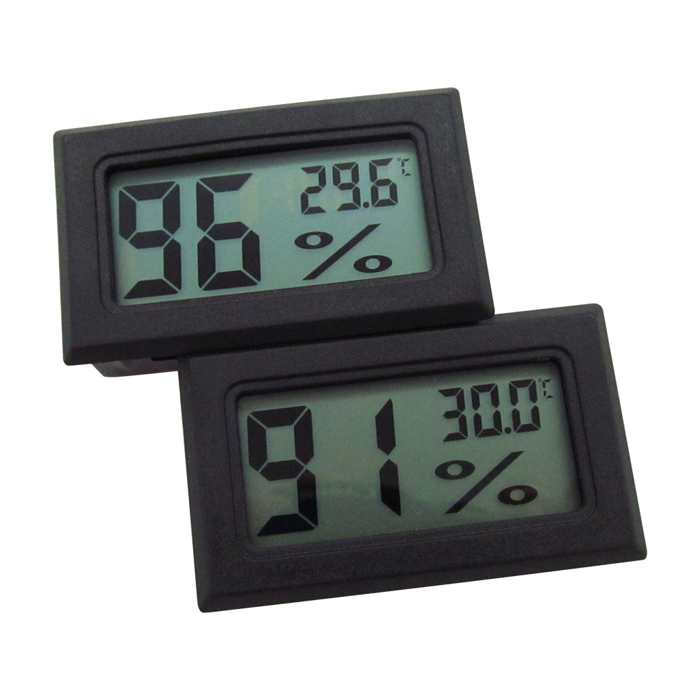 Digital LCD Hygrometer Temperature Humidity Meter Thermometer 50 70C 10 99 RH include 2 batteries