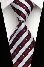 NT0583 Red Black White New Classic Silk Polyester Jacquard Woven Neck Tie Formal Casual Party Knitted