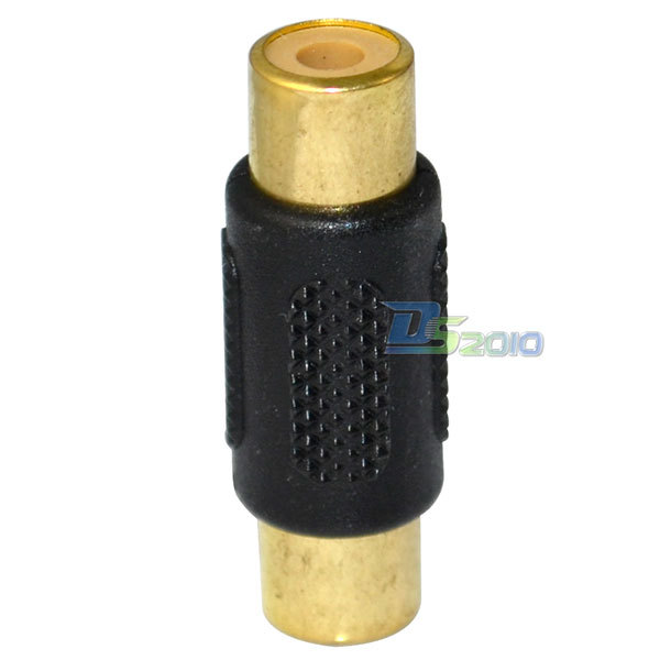 High Quality Brand New Gold Plated F F 1 RCA AV Joiner Coupler Adapter