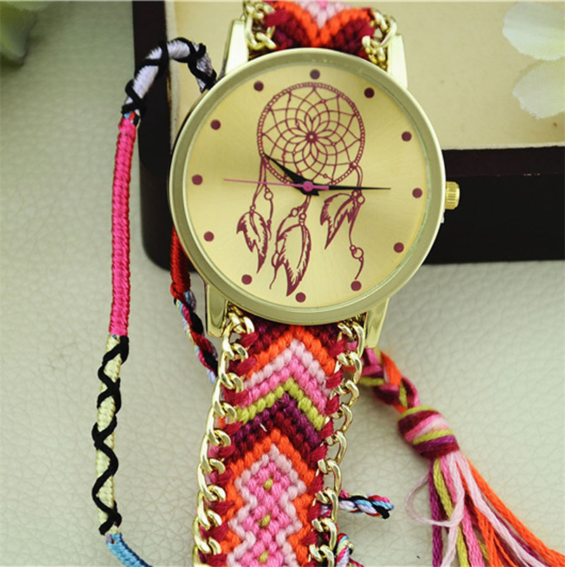 New Luxury Fashion Dreamcatcher Friendship Bracelet Watches Women Braid Dress Watches Jewelry novel design Relogios