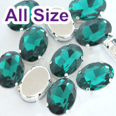 Blue Zircon Oval Sew On Rhinestone With Claw