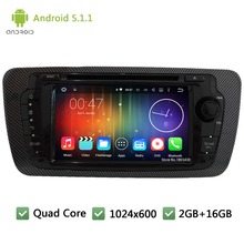 Quad Core DAB+ WIFI FM BT Android 5.1.1 2Din 7″ 1024*600 Car DVD Player Radio PC Audio Stereo Screen For VW Seat Ibiza 2009-2014