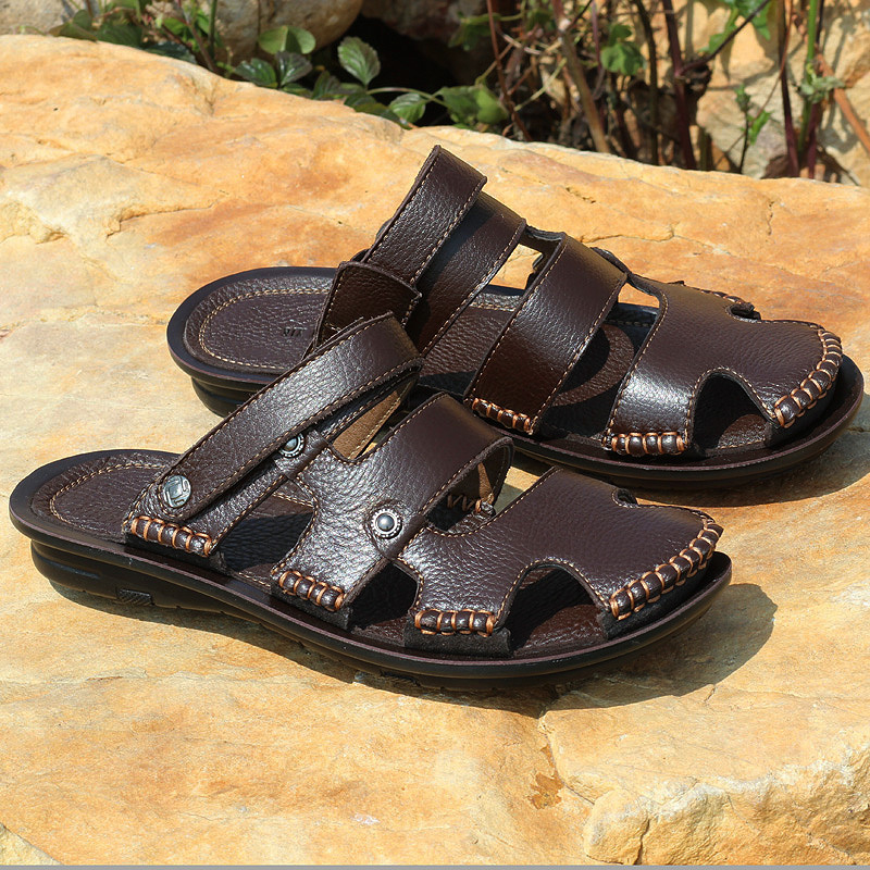 Mens Leather Sandals Closed Toe New 2015 Summer Classic Sandals for ...