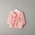 nova 2015 autumn winter fashion Petal knitted sweater kids girls Shawl solid turn down children clothing