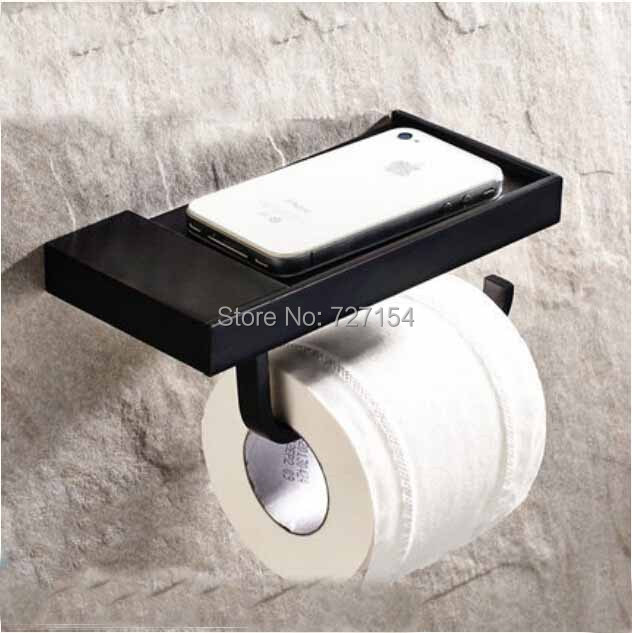 Free Shipping! New Black Bathroom Toilet Paper Holder Wall Mounted Storage Holder Paper Hanger
