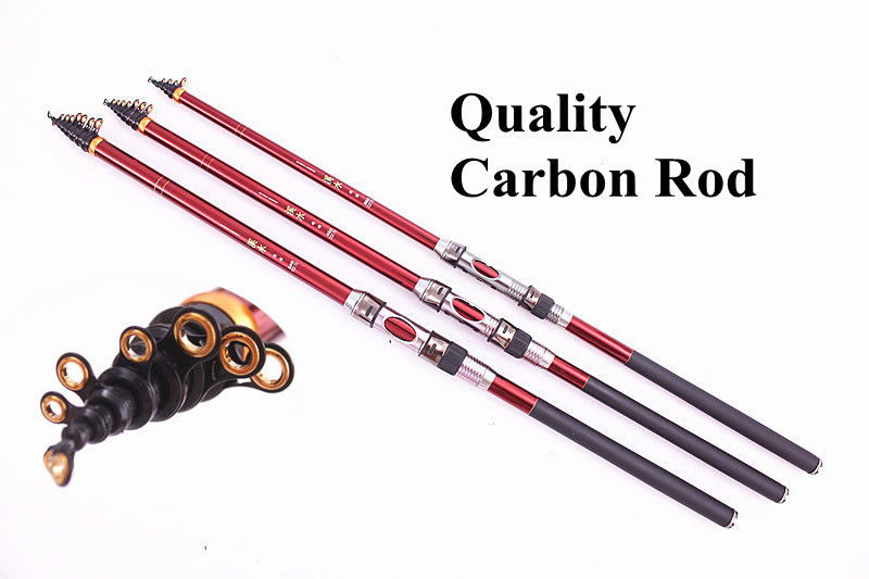 Telescopic Fishing Rods Full Carbon Rock Fishing Rod Spinning for Fish Equipment 5.4M 4.5M 3.6M