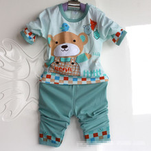 Free Shipping 2014 New Cotton Baby Boy Girl Kids Sleepwear Suits Toddler Tartoon Long Sleeve Pajama