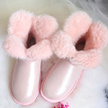 Clover Flower Pearl Wove Short Sheepskin Snow Boots Natural Wool Inside Waterproof Winter Boots Women Sweet