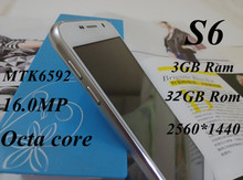 Original HDC S6 Phone 3GB Ram 32GB Rom MTK6592 Phone Octa core 16MP Ture 2560 1440