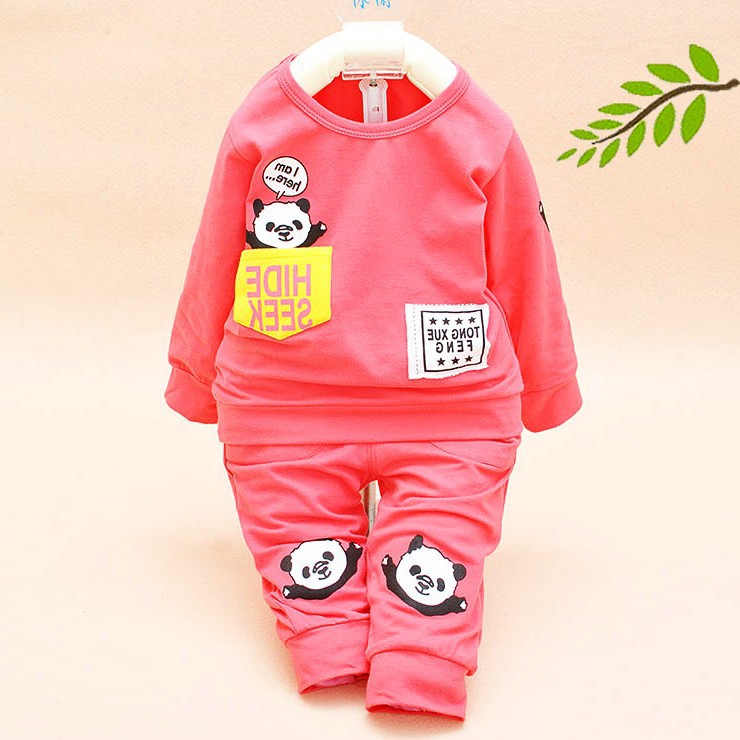 5 13 months 1t 2t Cute panda spring autumn baby tops and bottoms sets outfits infant boys tracksuits for babies clothing newborn 6