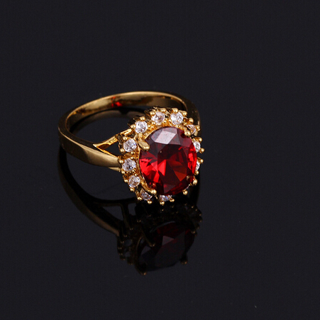 Wedding anillos aneis rings synthetic sapphire and ruby anel de ouro bijoux fine feminino jewelry ring