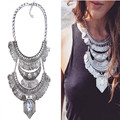 Fashion Necklace Pendant Women 2016Choker Jewelry Collare Crystal Collier Femme Punk Costume Big Vintage Chunky Coin