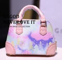Mini bag clouds rainbow printing colorful painting cute sweet princess Lolita diagonal shoulder bag messenger bag
