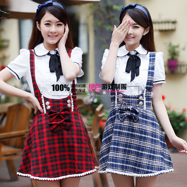 New High Quality Japanese School Uniform Cosplay Costume Anime Girl Maid Sailor Lolita Dress Latticed COS Costume