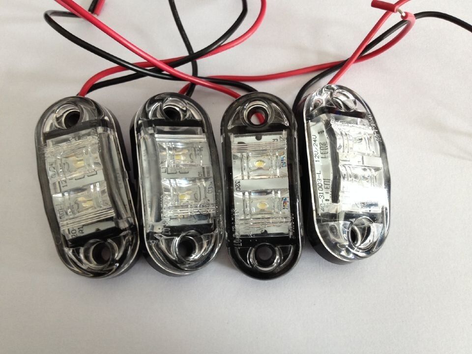 4 Pcs Brake Lights White Led Side Marker Light Clearance