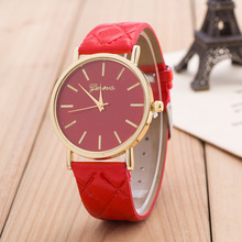 Lowest price new Hot Luxury gold Geneva Women watch Geneva PU Leather Casual Quartz dress Watches