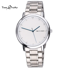 Brand Time Story Classic Fashion Anticlockwise Watch Men Business Casual Quarts Wrist Watches Stainless Steel Strap Waterproof