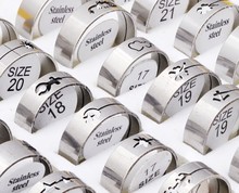 50PCS Mix Styles Lathe Sliver Stainless Steel Rings