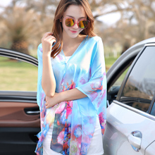 2016 New Arrival Adult Winter Scarf Female Summer Beach Towel Shawl Button Ultra-thin Sunscreen Clothing Uv Chiffon Blouse