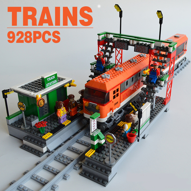 Ausini Train Series Building Blocks Train Track Station Construction