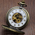 Luxury Hollow Retro Chinese Knot Style Skeleton Hand Wind Mechanical Pocket Watch With White Dial Pendant