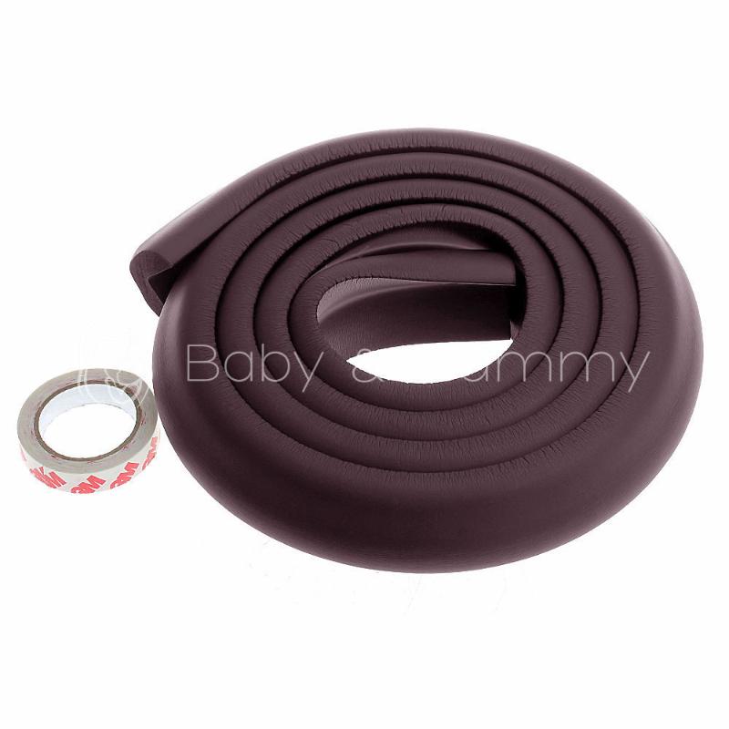 2m Baby Safety Edge Table desk Corner Guard Protect Cushion Soft Strip Bumper Brown