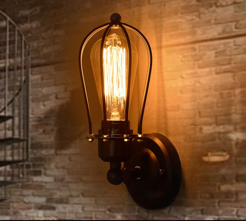 110-220v Retro Vintage Industrial Edison Simplicity 1 Light Wall Mount Light Sconces Aged Steel Finished Antique lamp