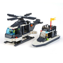 High Quality Police Series Police Helicopter 285pcs Building Block Sets Educational DIY Bricks Toys