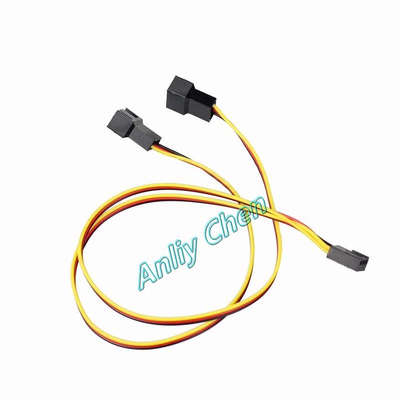 50 PCS GDT 12V PC Fan Power 2510-3p Female to dual 2510-3p male Y-Splitter Adapter Cable Extension Cable Wire