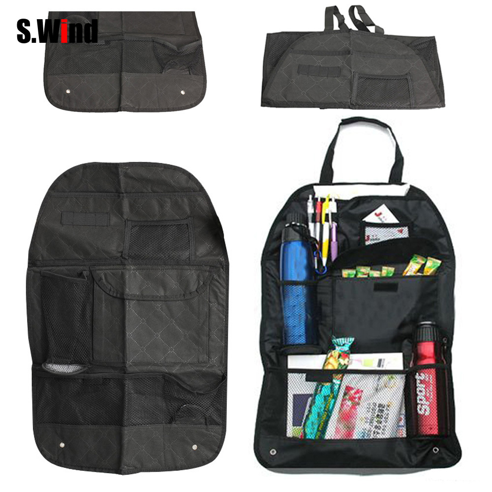 Auto Car Back Seat Organizer Multi Pocket Travel Storage Hanging Bag Vehicle Seat Back Hanger Black