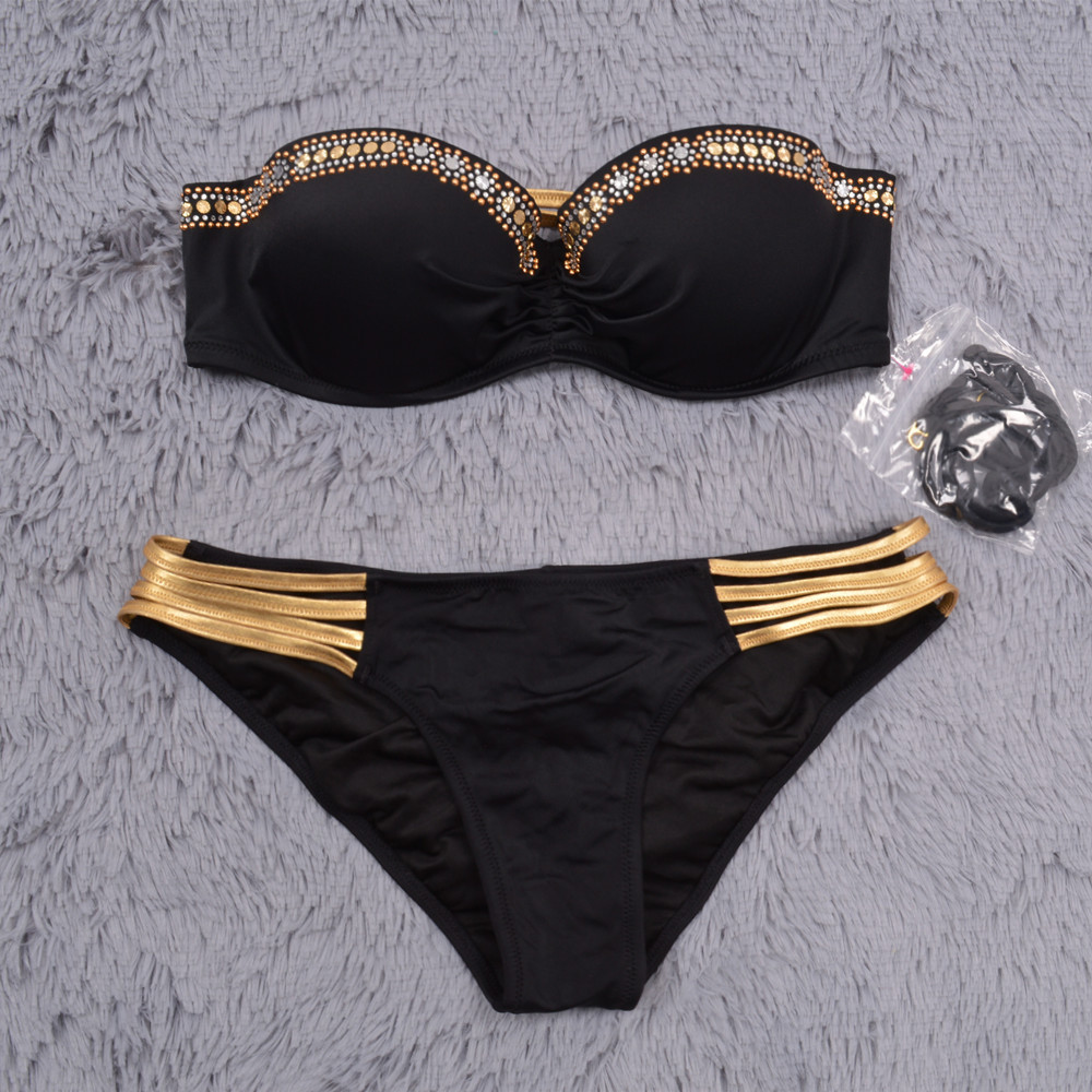 Free Shipping 2015 New Ladies Sexy Bikini Push Up Underwire Bathing