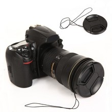 67mm Black Plastic Center Pinch Snap on Cap Cover LOGO Anti lost Rope for Nikon 67
